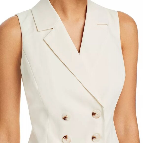 AQUA Double-Breasted Vest Ivory M NWT - Picture 5 of 8